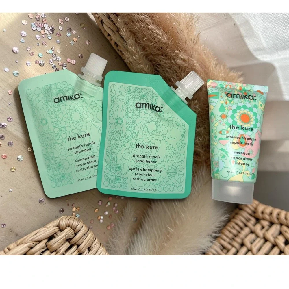 Amika _ The Kure Strength Repair - Shampoo Conditioner & Mask - TRAVEL - NEW!‎